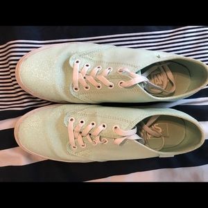 Mint colored lace Vans